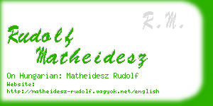 rudolf matheidesz business card